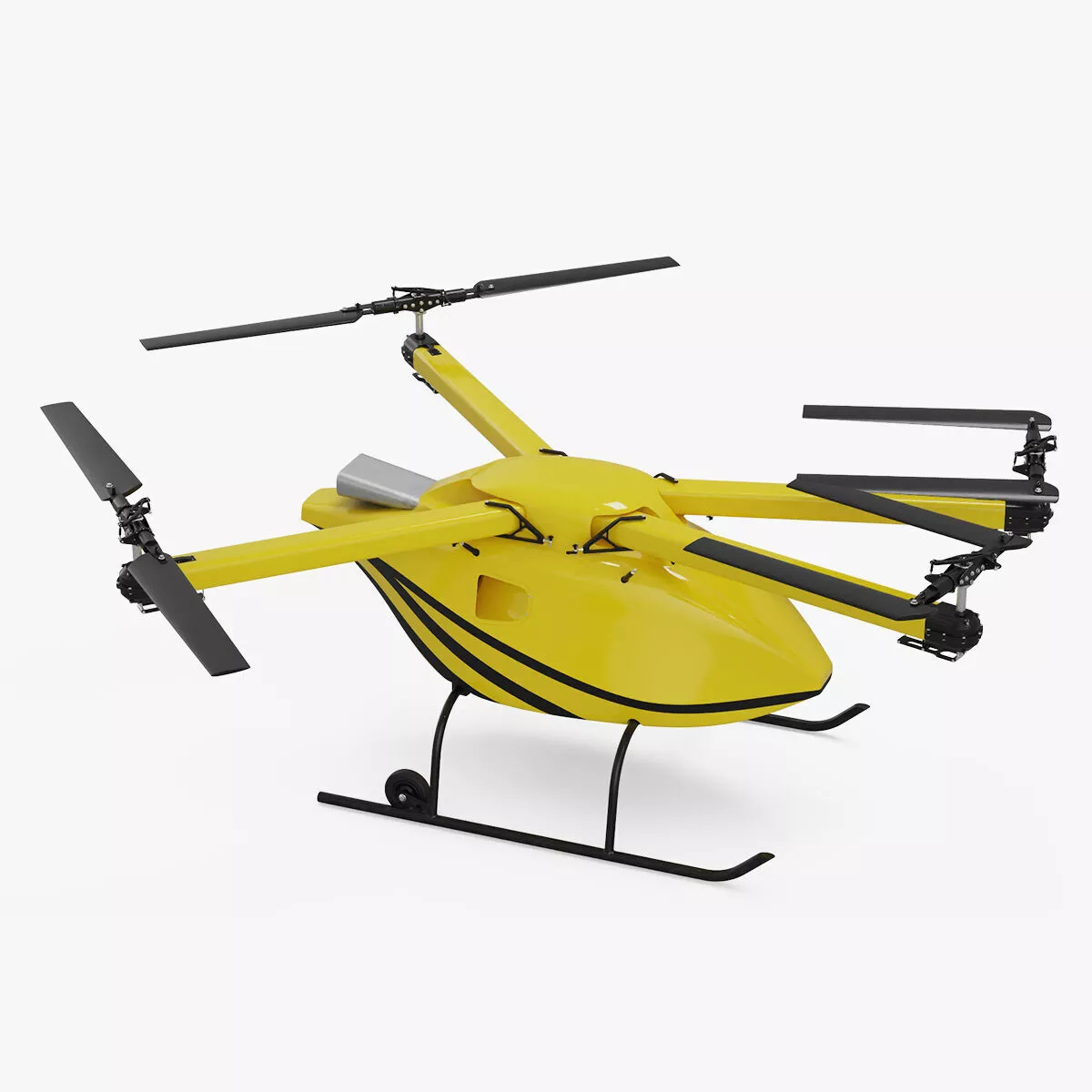 Offshore Cargo Delivery UAV with Hook Rigged for Maya 3D model