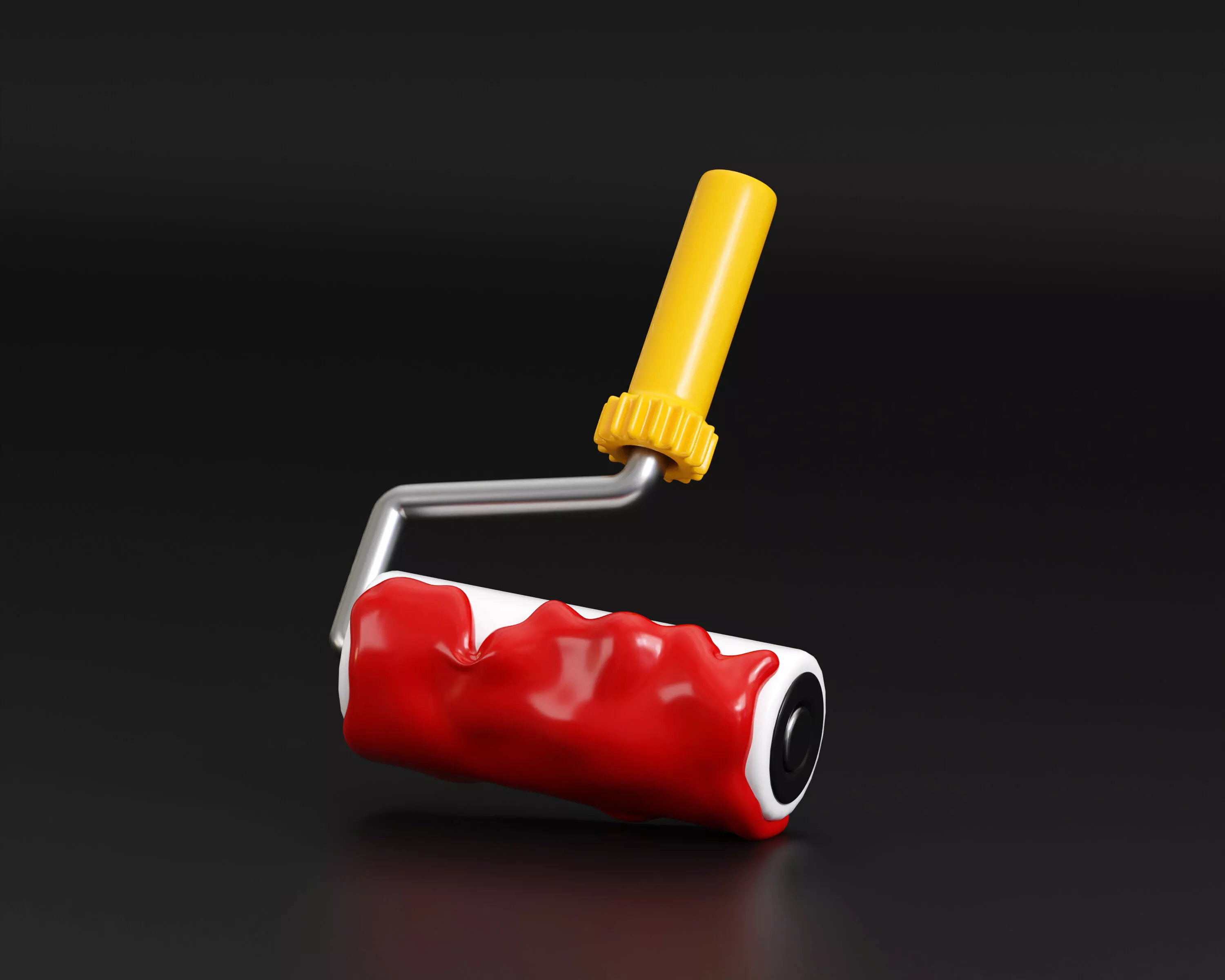 Paint Roller Brush Low-poly 3D model