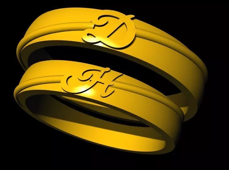 couple band ring 3dm file 3D print model