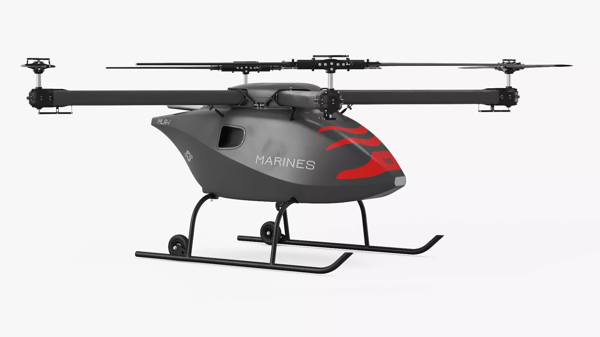 US Navy Offshore Cargo Delivery Drone Rigged for Maya 3D model