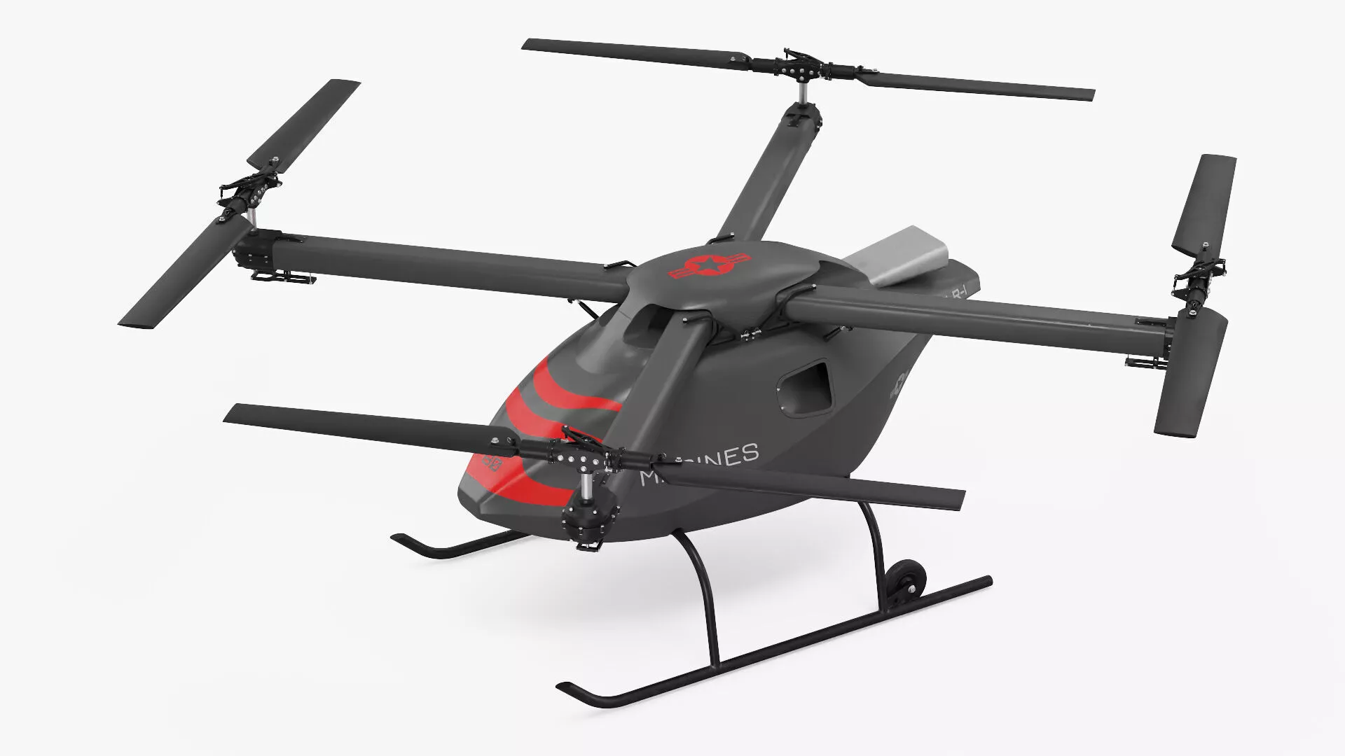 US Navy Offshore Cargo Delivery Drone Rigged for Cinema 4D 3D model