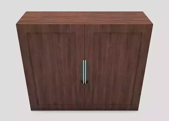Cupboard wooden cabinet with two doors 3D model