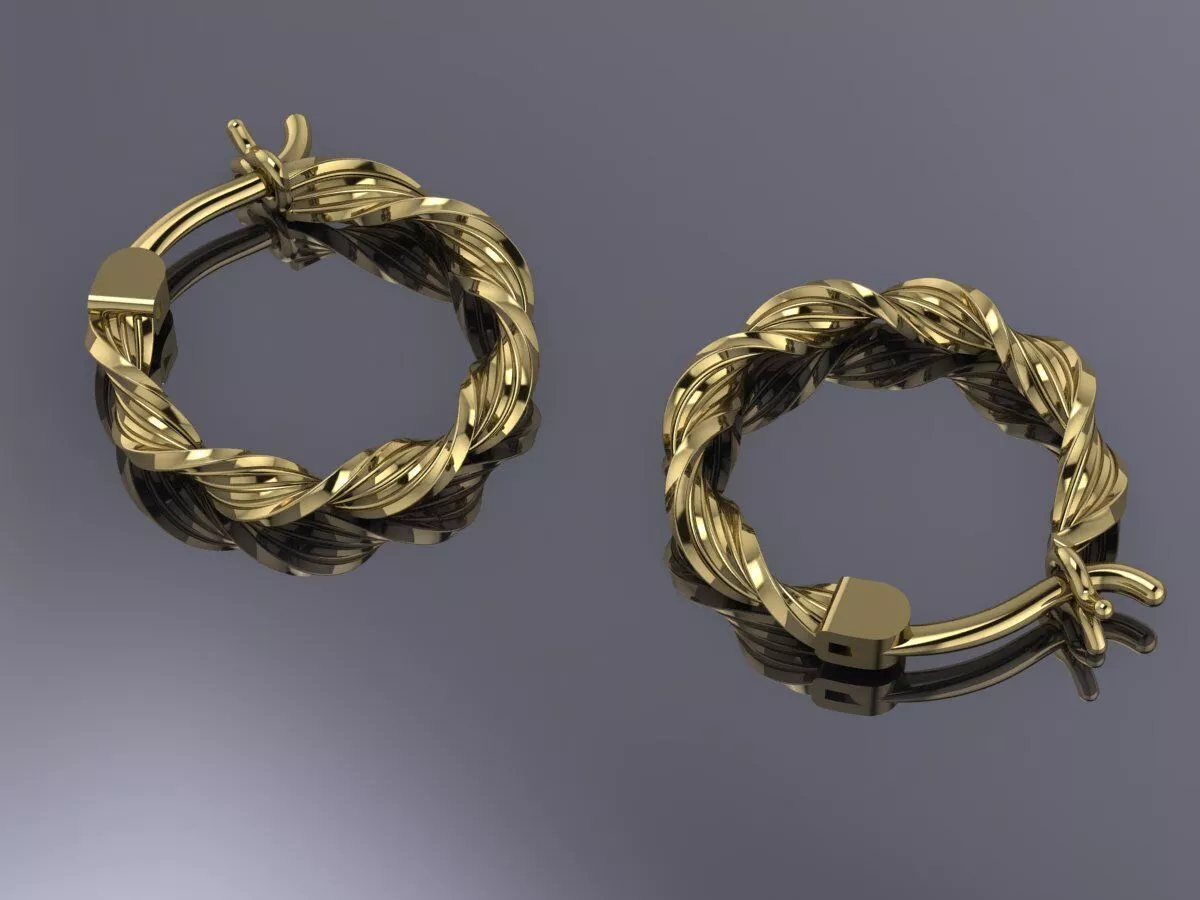 Earrings Brand Luxury Jewelry Gold 3D print model