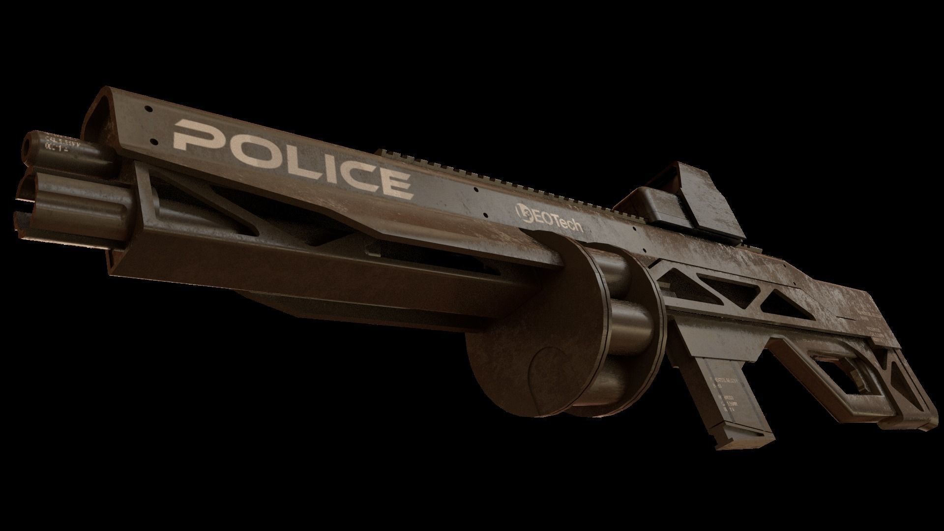 Cyberpunk rifle Free 3D model_3
