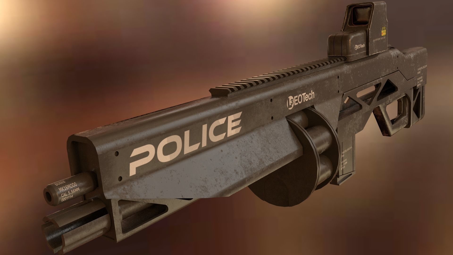 Cyberpunk rifle Free 3D model_1