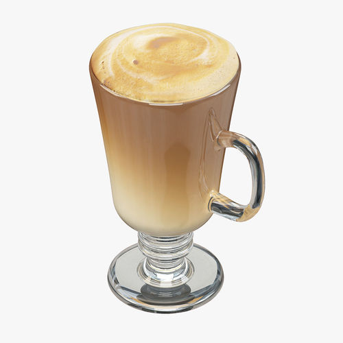 Cappuccino latte Low-poly 3D model