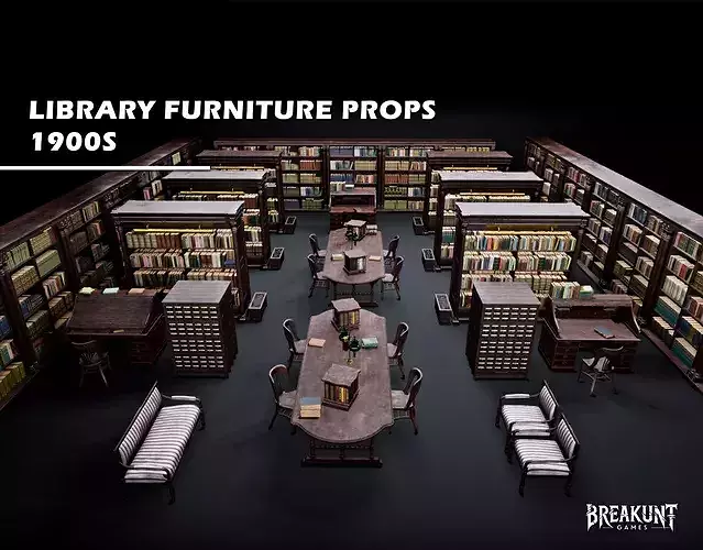 Library Furniture 1900s - Unreal Engine 5