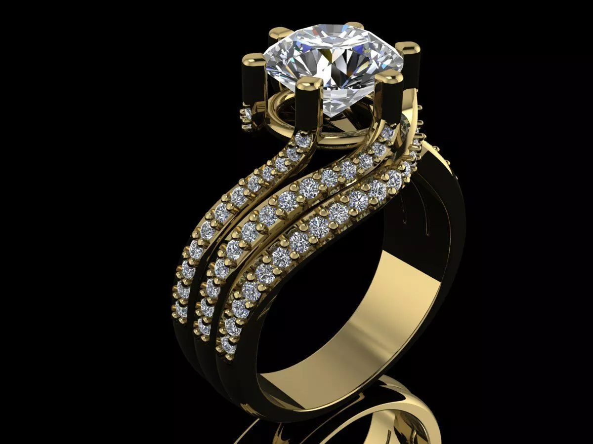 Diamond Ring Luxury Jewelry 3D print model