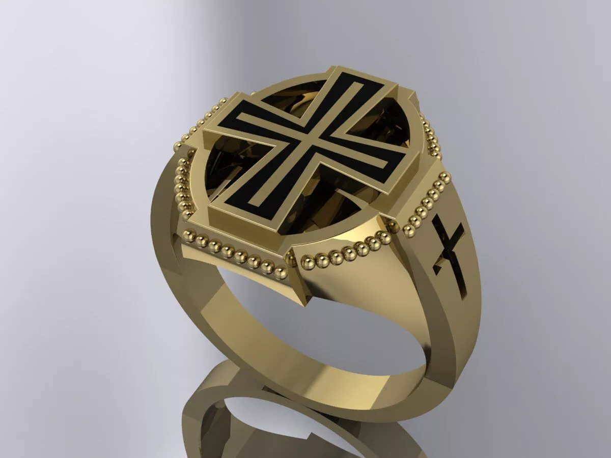Cross Mens Ring Luxury Jewelry 3D print model
