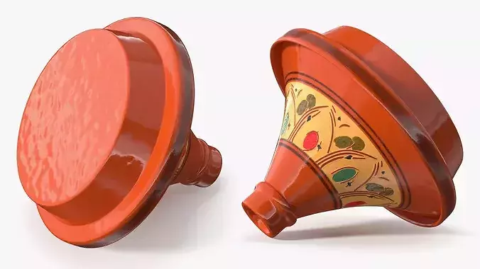 Moroccan Tagine Pot Ceramic 3D model 5