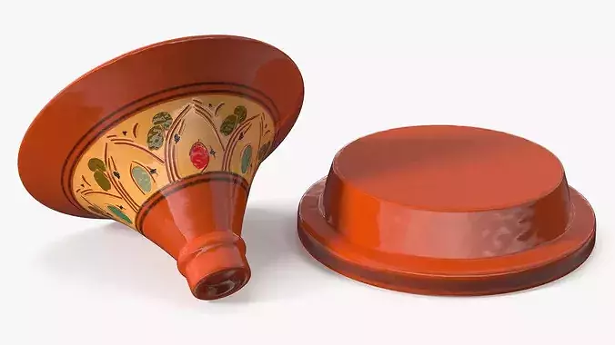 Moroccan Tagine Pot Ceramic 3D model 7