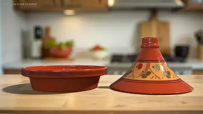 Moroccan Tagine Pot Ceramic 3D model 3