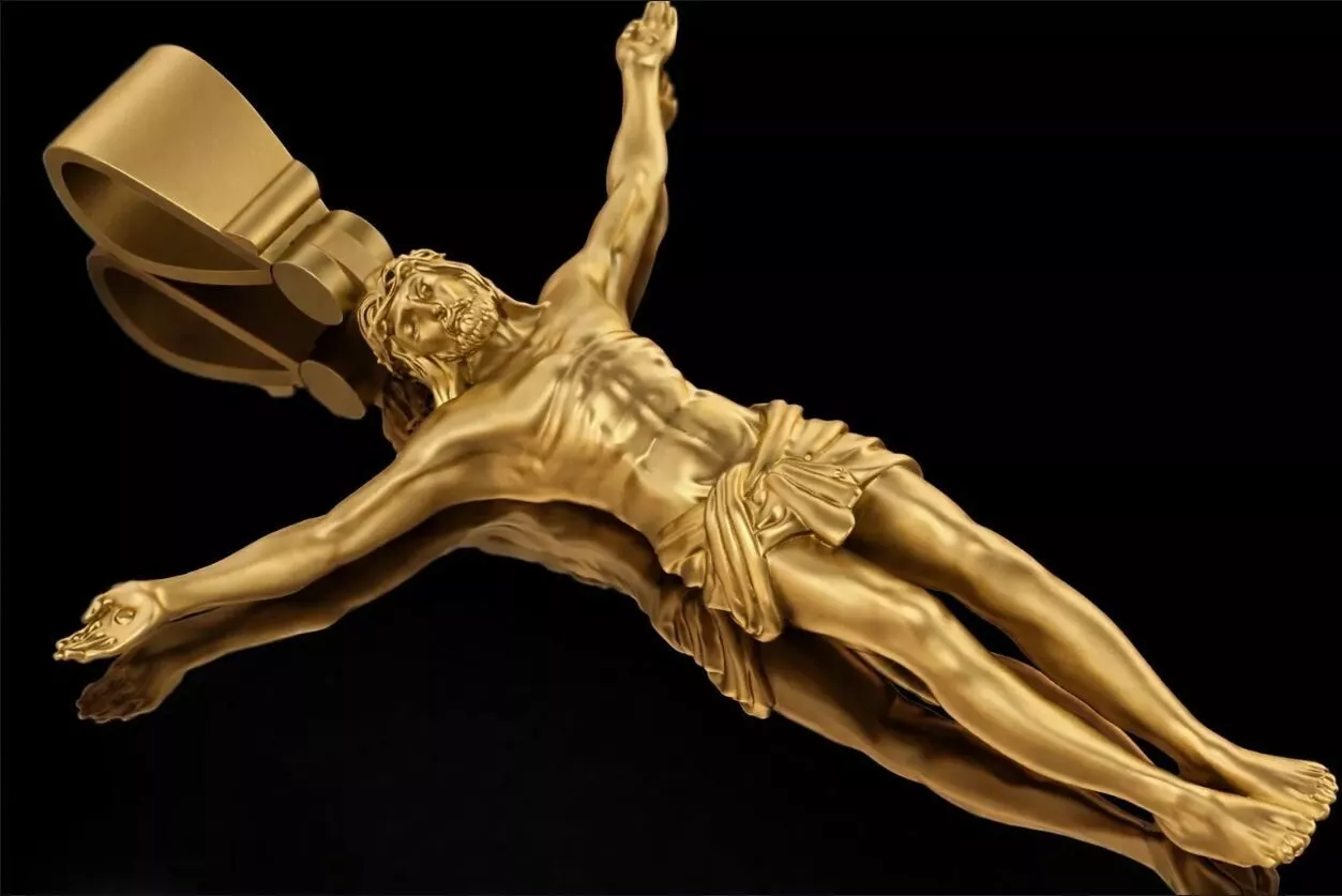 Jesus Pendant Luxury Jewelry Gold 3D print model