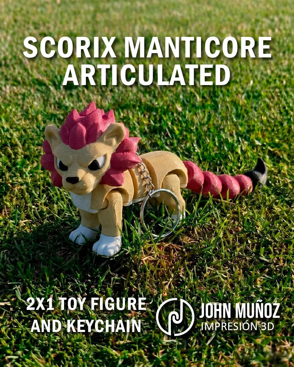 Scorix Manticore Fidget Toy Keychain Articulated 3D print model