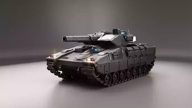 Futuristic Sci-Fi Tank Stealth Military Vehicle PBR