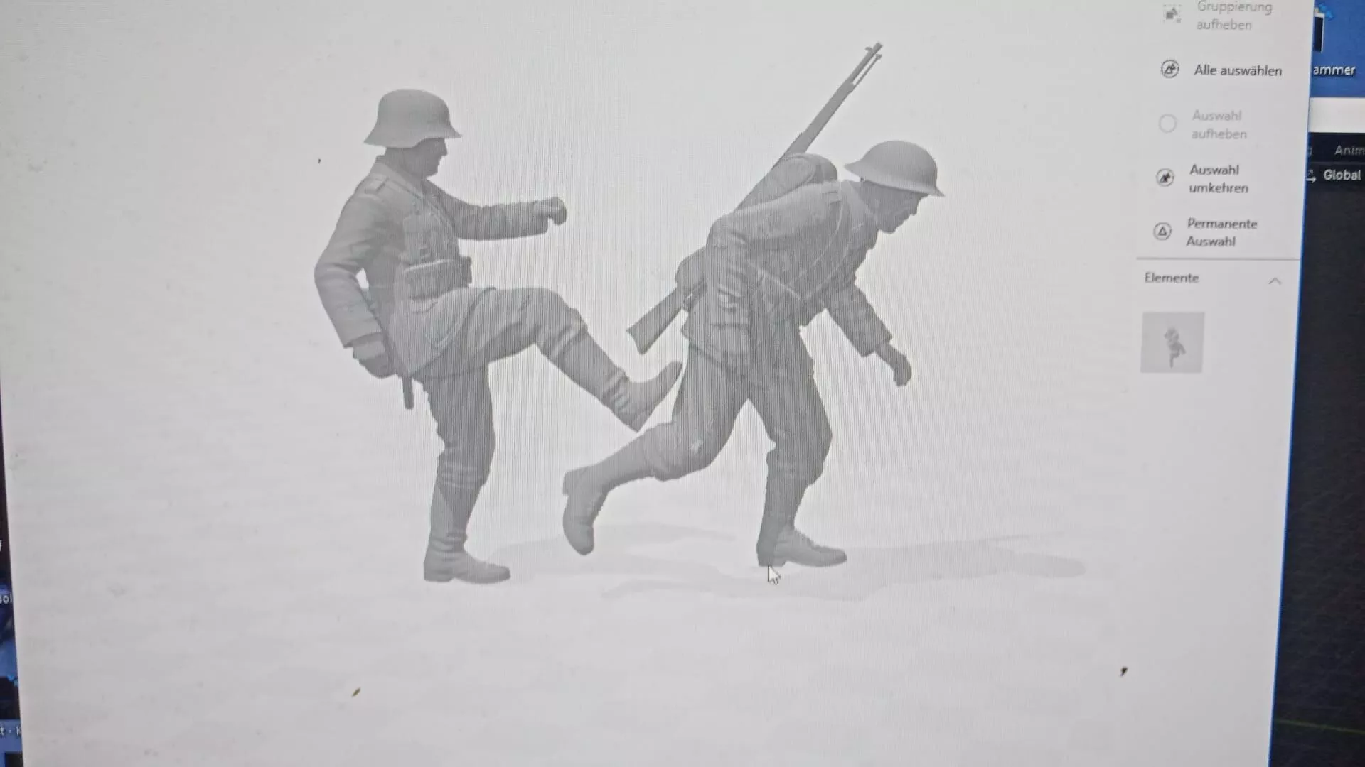WWII Soldier Combat Diorama Action Figure STL for 3D Printing 3D print model