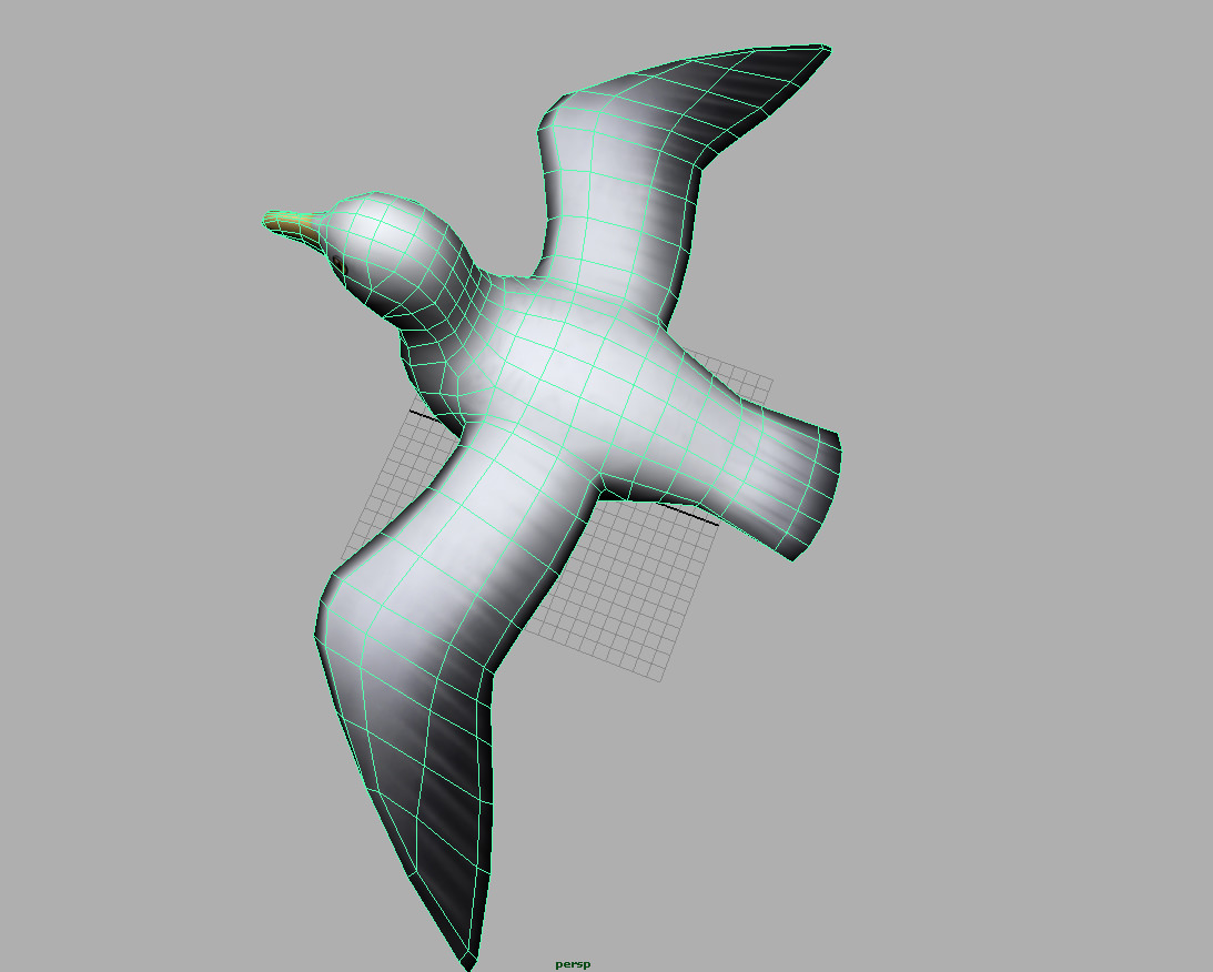 Seagull on sky Low-poly 3D model_1