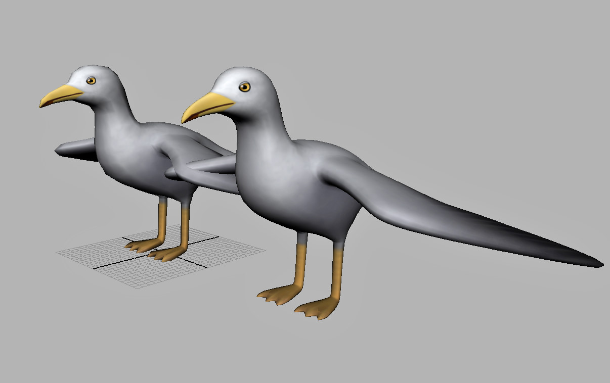 Seagull on sky Low-poly 3D model_13