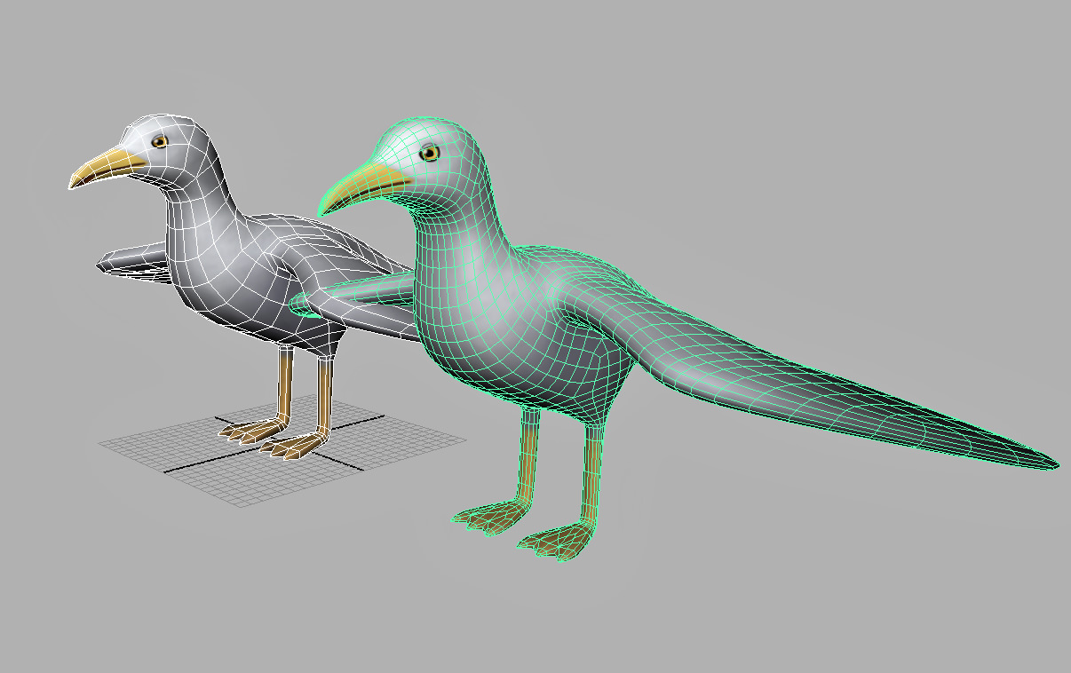 Seagull on sky Low-poly 3D model_12