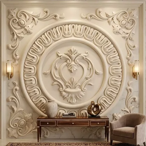 Classic Baroque Horizontal Wall Panel Relief STL