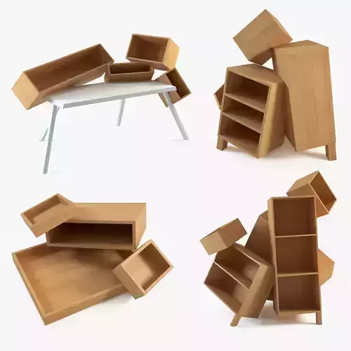 Overdose Collection modular bookcase 3D model
