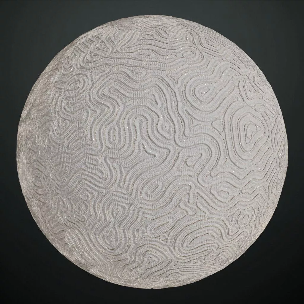 Shiny White Brain Coral Organic Ridge Material PBR Seamless Texture