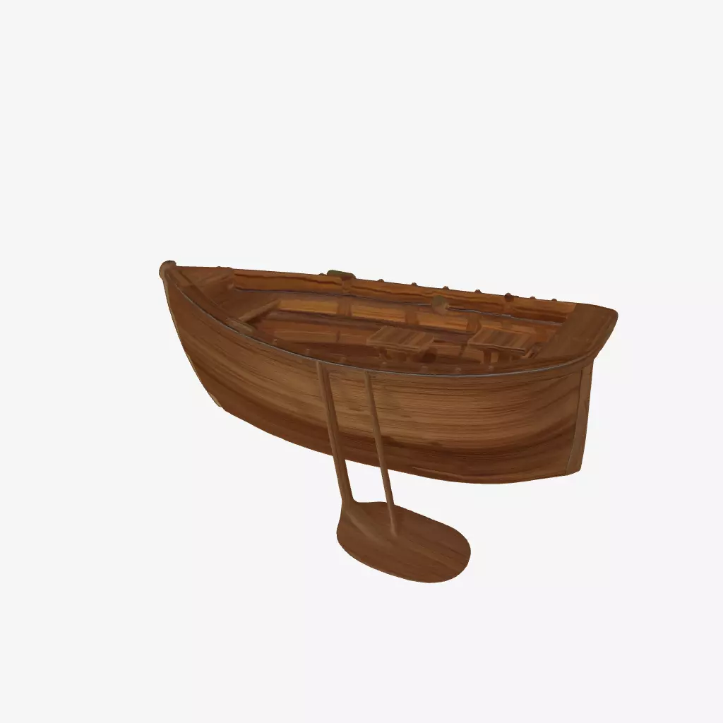 Wooden Rowboat - Clinker Built 3D model
