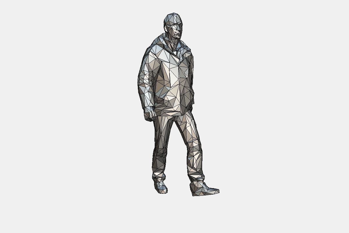 Rigged Lowpoly Man Low-poly 3D model_4