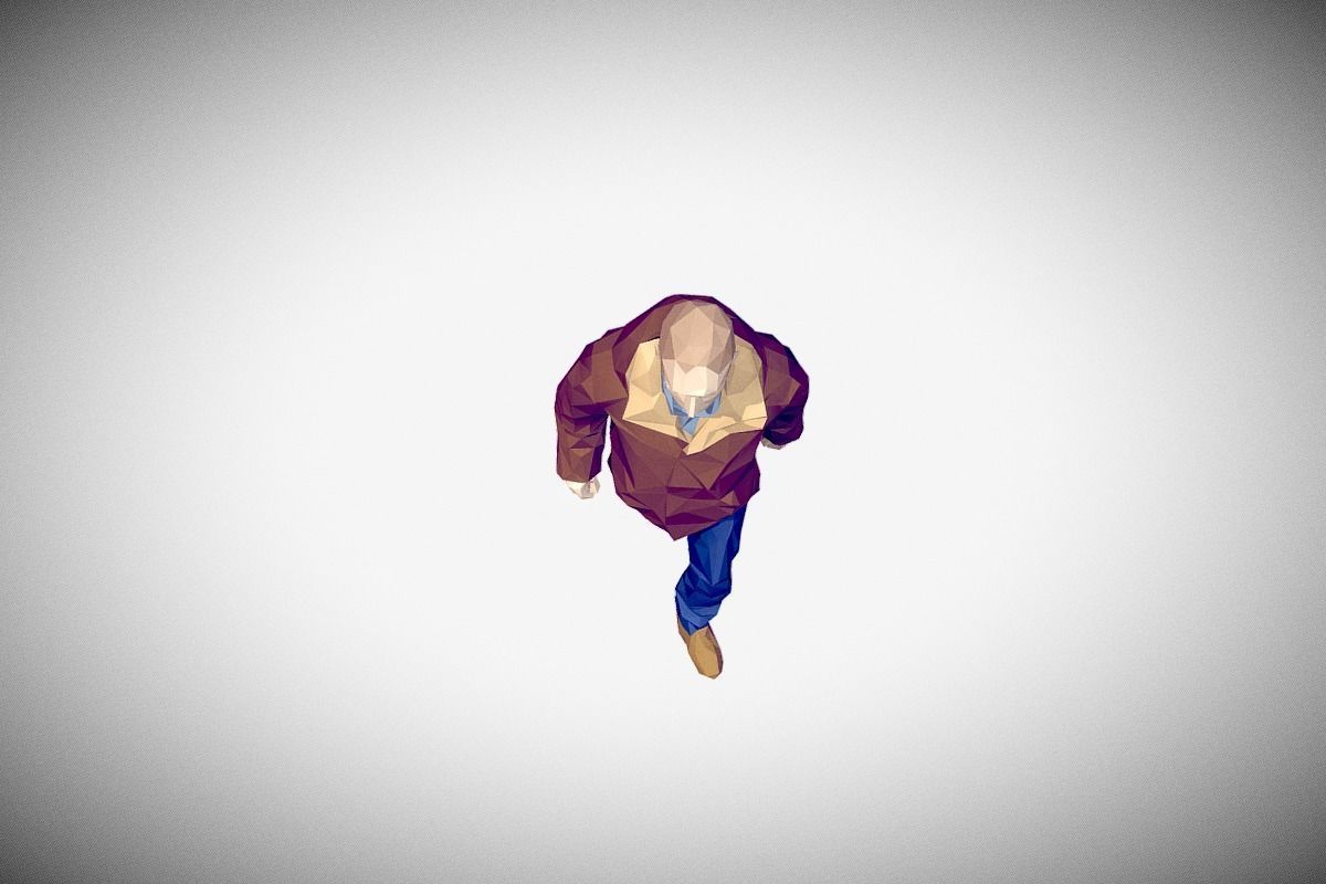 Rigged Lowpoly Man Low-poly 3D model_7