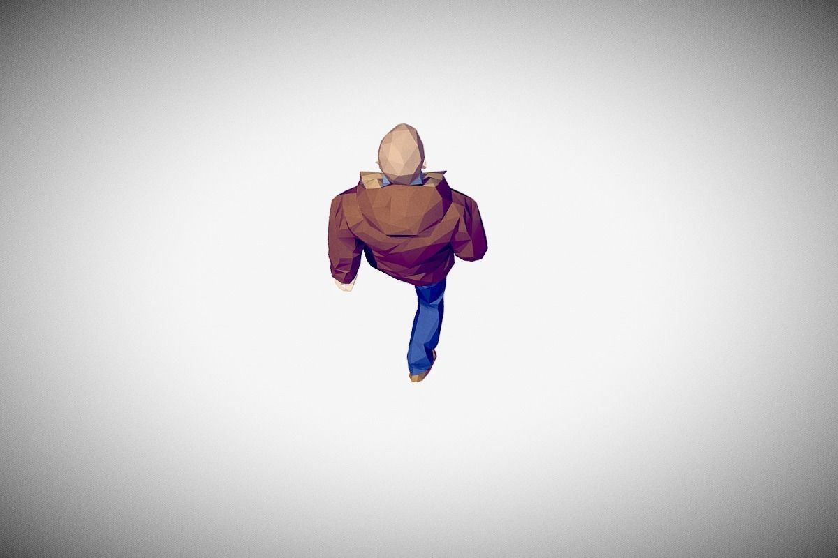 Rigged Lowpoly Man Low-poly 3D model_8