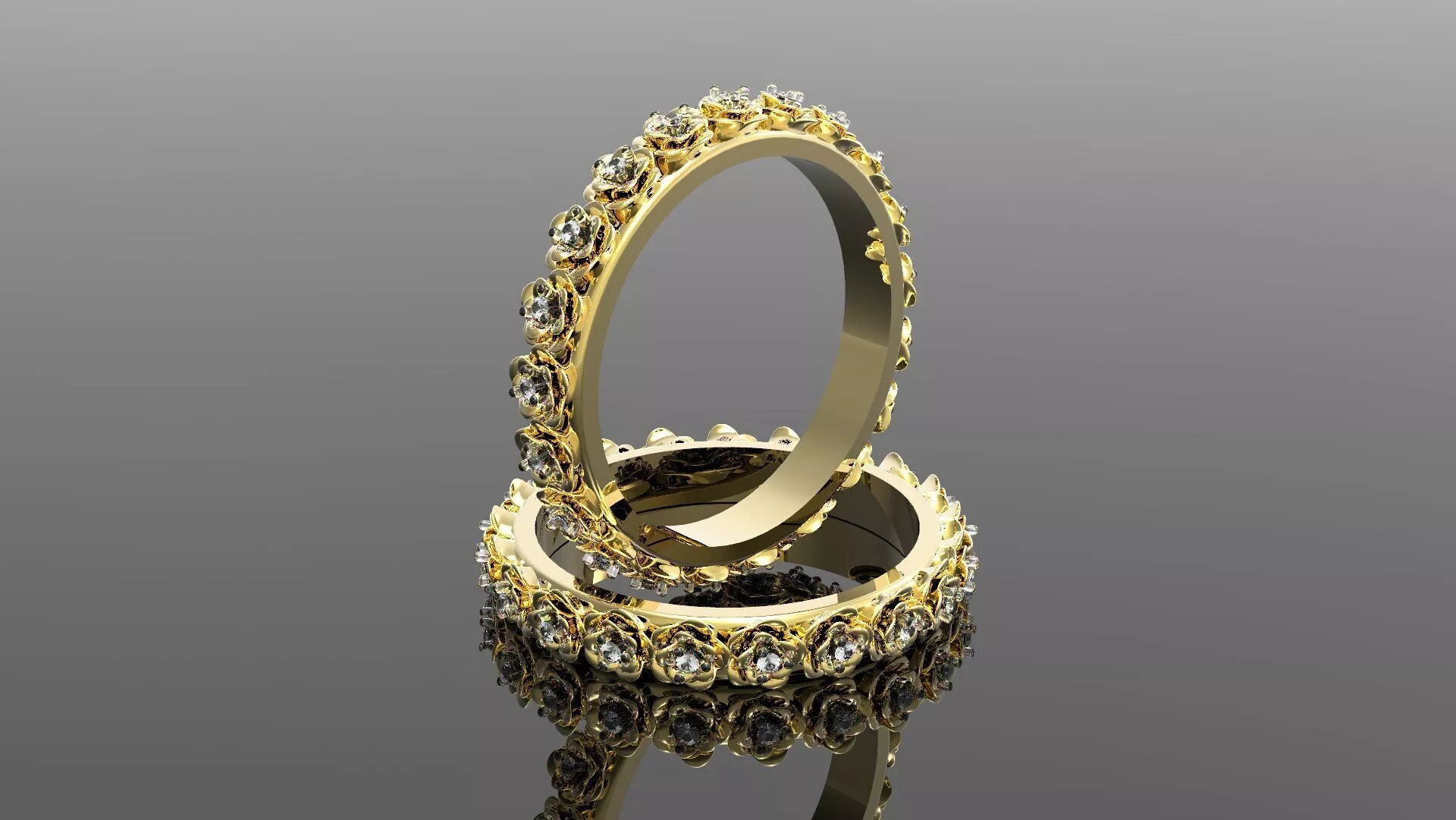 Flower Ring Rose 5 size Luxury Jewelry 3D print model