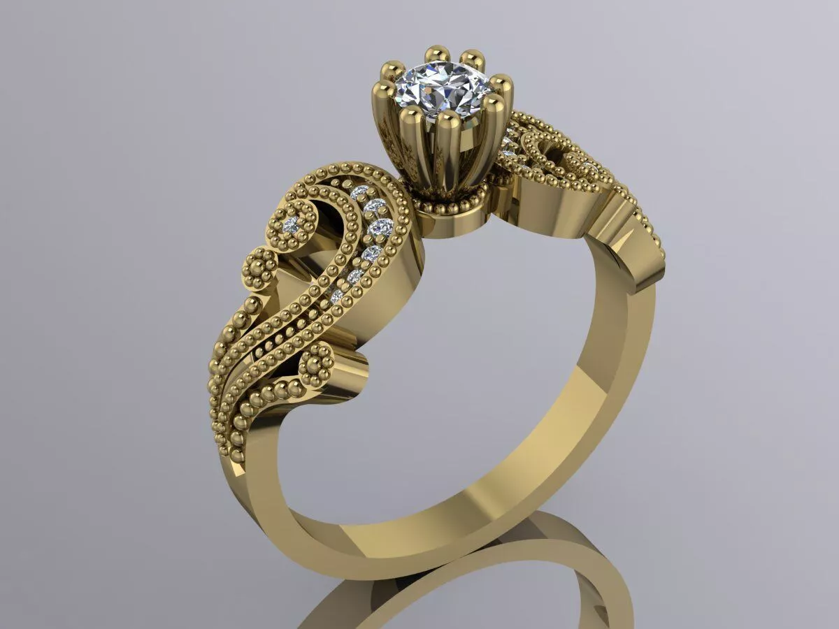 Elegant Ring Diamonds Luxury Jewelry 3D print model
