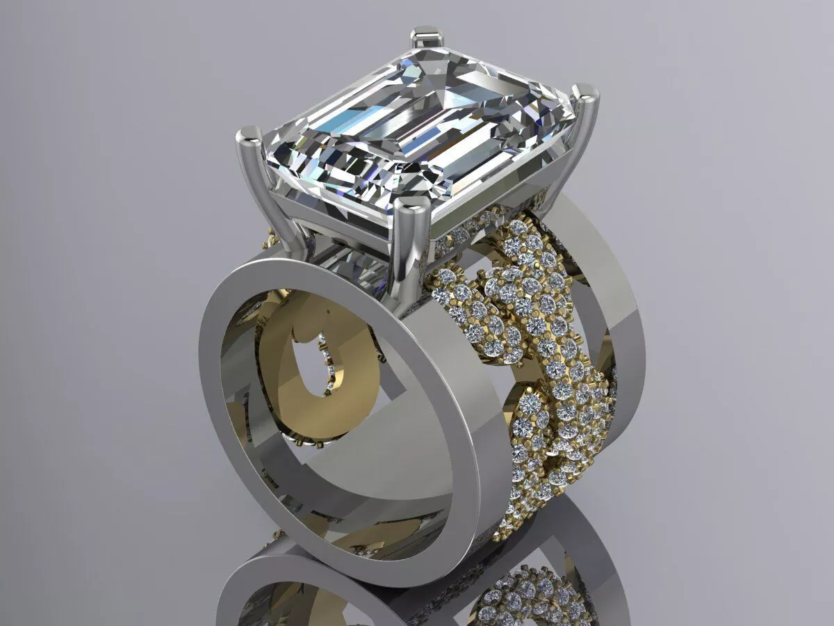 Elegant Ring Diamonds Luxury Jewelry 3D print model