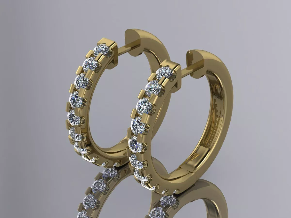 Earrings Diamonds Luxury Jewelry 3D print model