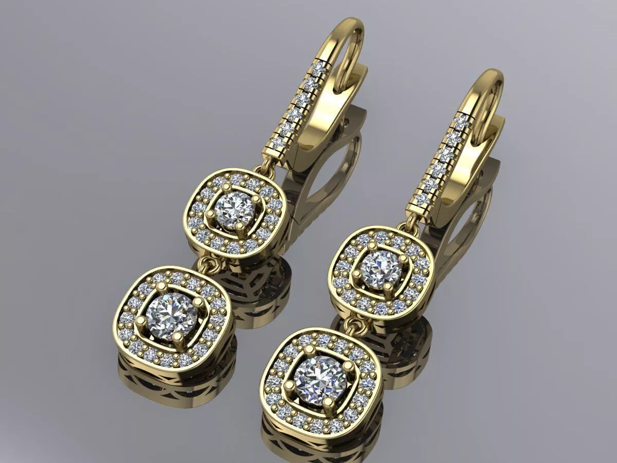 Earrings Diamonds Luxury Jewelry 3D print model