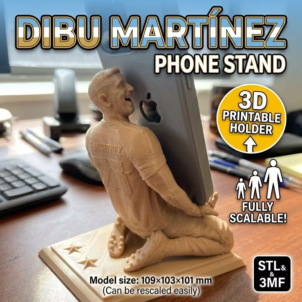 Dibu Martinez Phone Stand 3D Printable Holder 3D print model