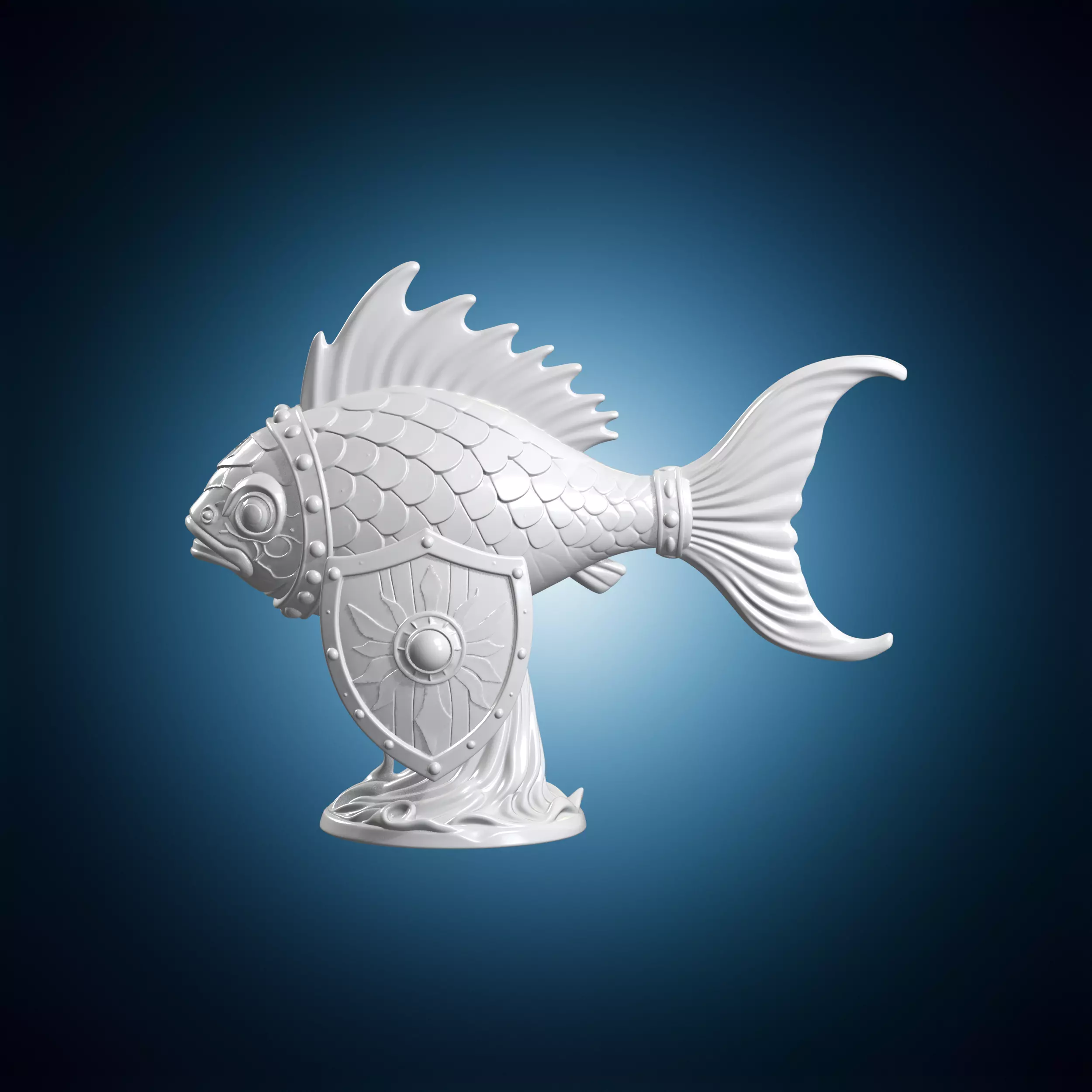 Armored Sea Fish 3D Print Model 3D print model