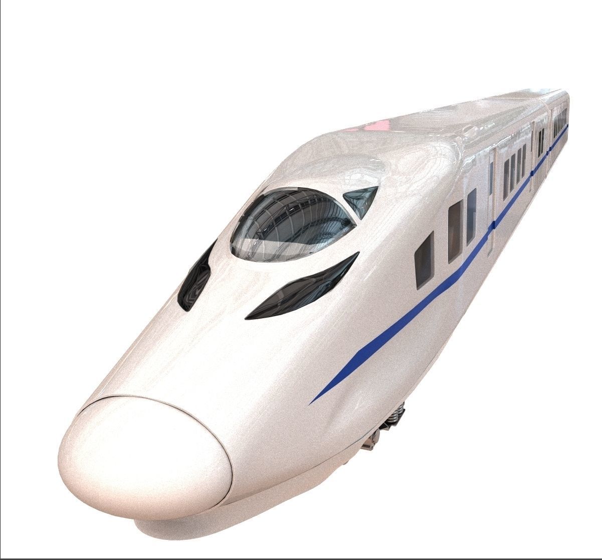 Siemens CRH2 High Speed Train 3d model vray renderer 3D model_2