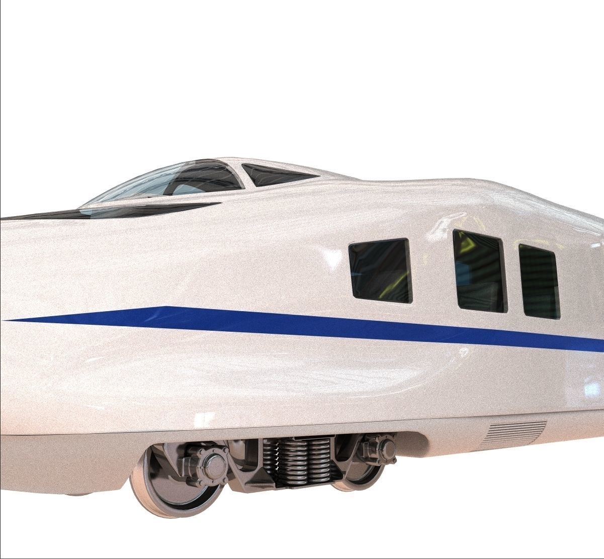 Siemens CRH2 High Speed Train 3d model vray renderer 3D model_3