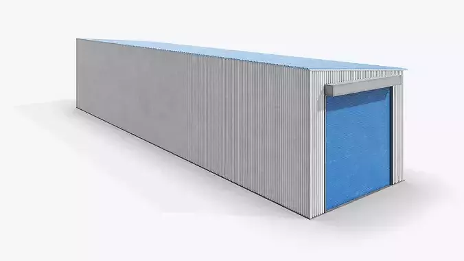 Small Industrial Garage Building 3D model 4