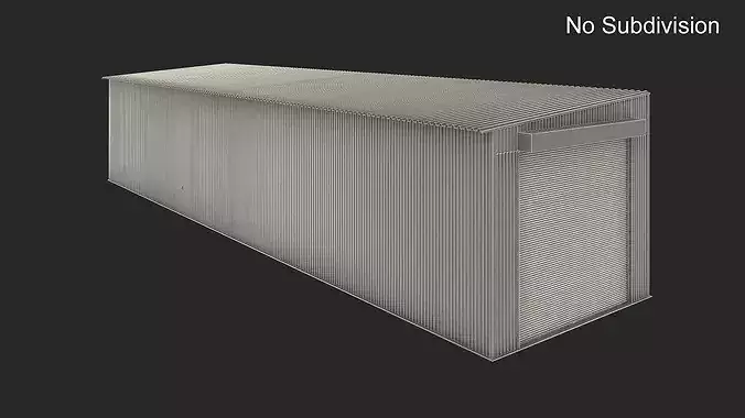 Small Industrial Garage Building 3D model 7