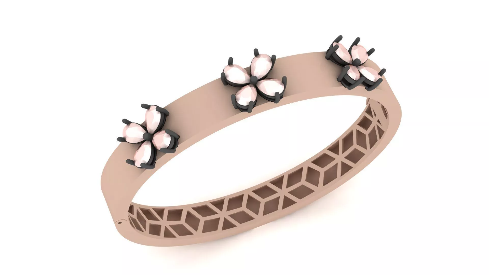 Diamond Pear Bangle 060 - 3Size 3D print model