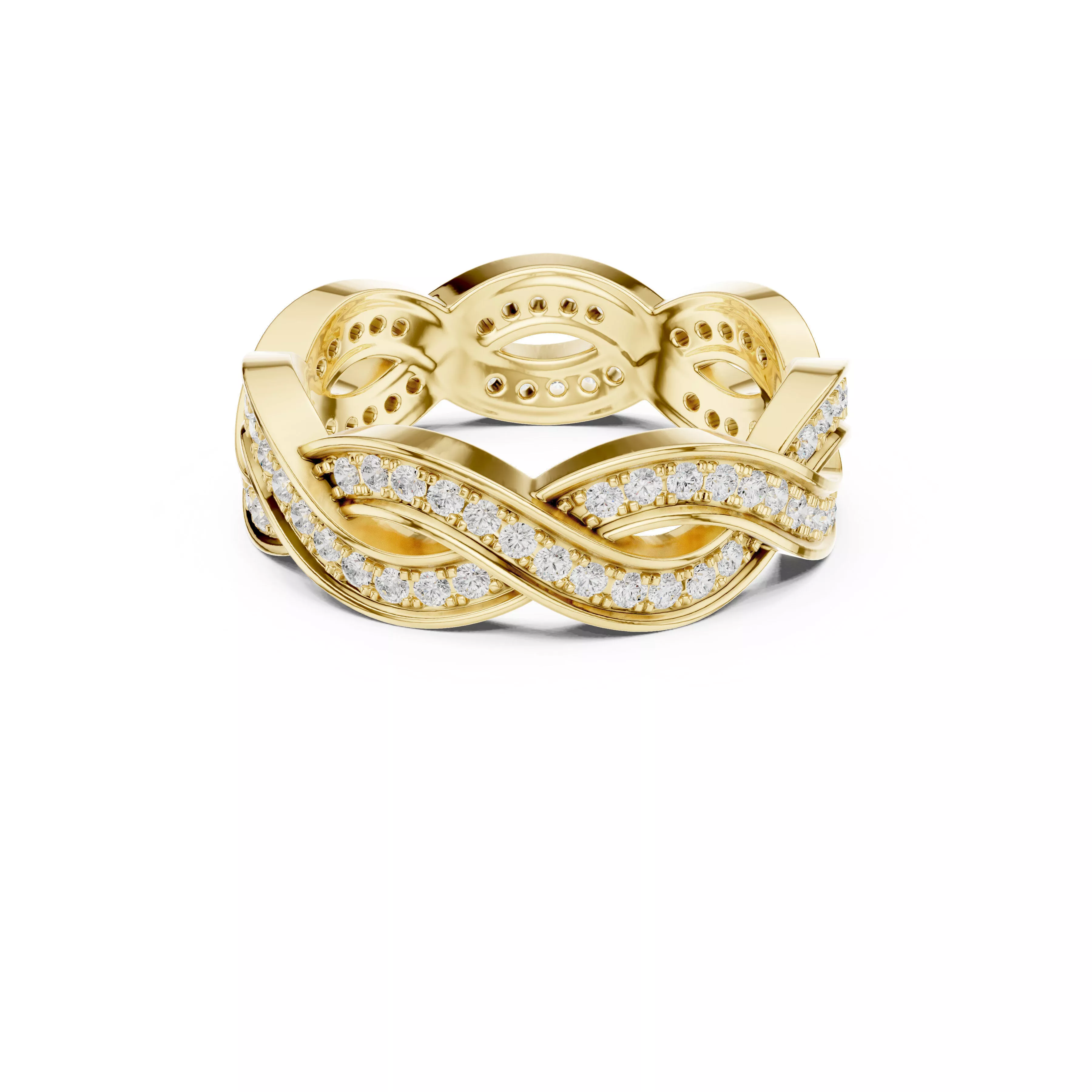 Infinity Diamond Statement Band Ring 3D print model