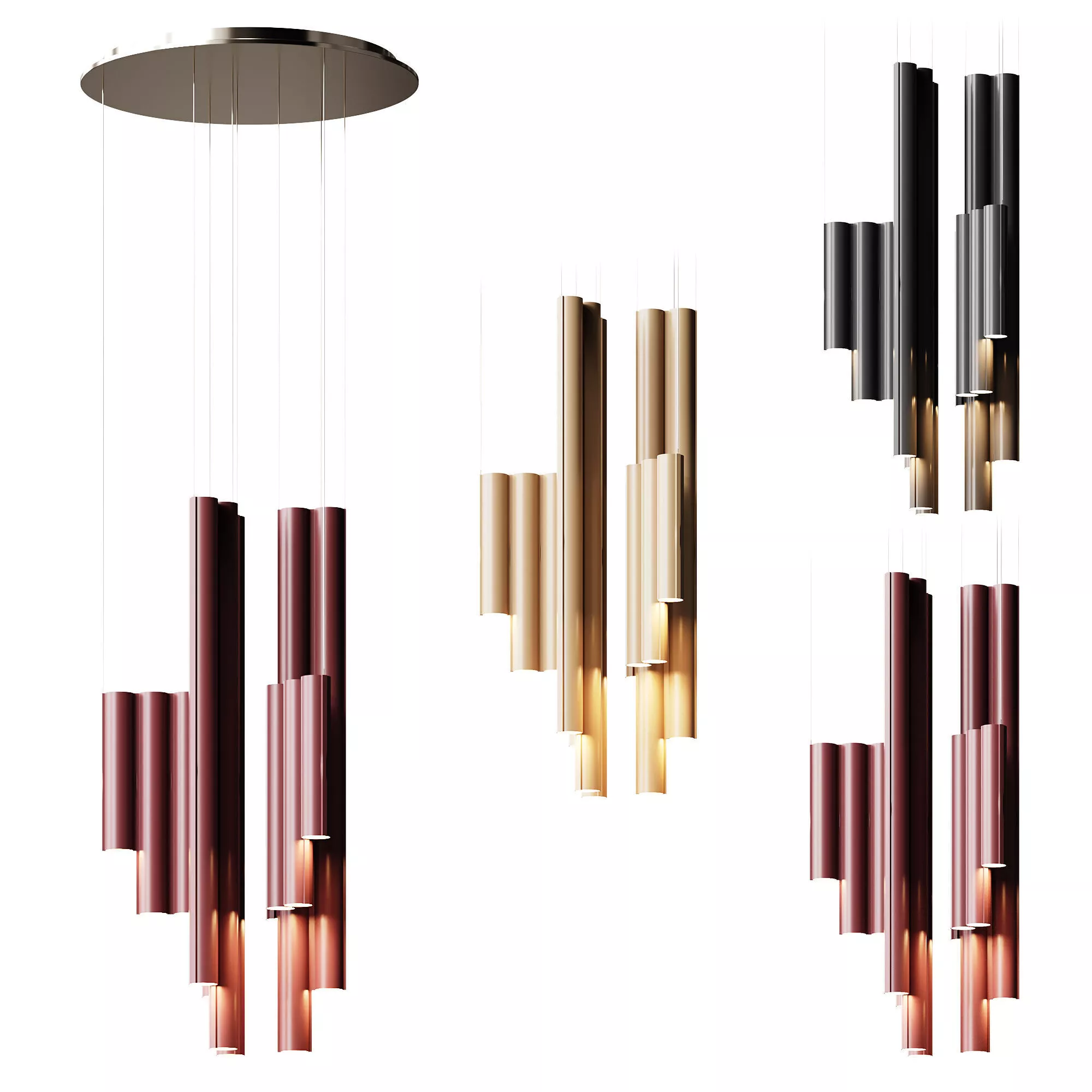 Lambert Fils Silo Atelier 02 Chandelier Low-poly 3D model