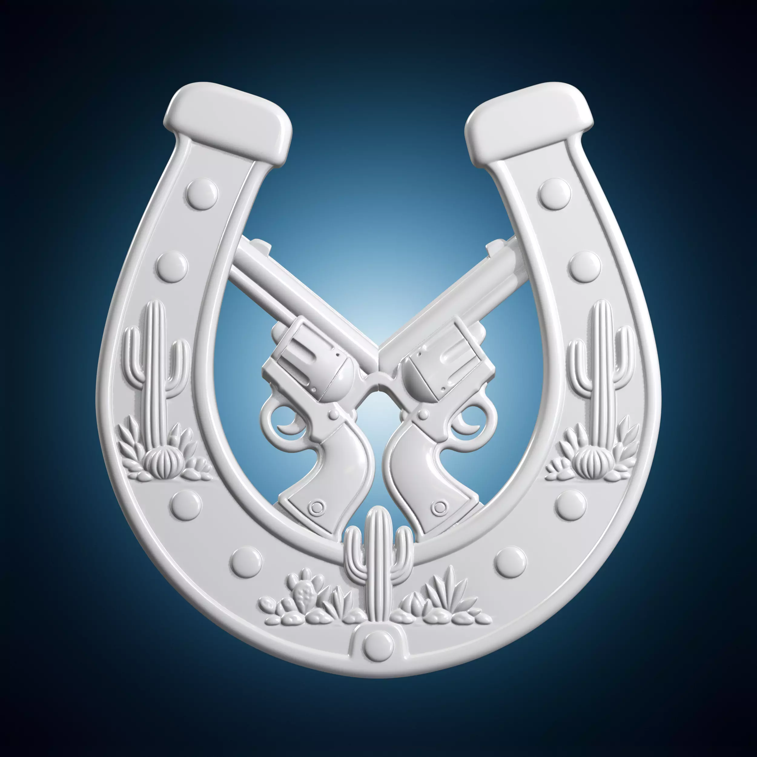 Lucky Horseshoe Western Emblem Codex 3D Print Model 3D print model