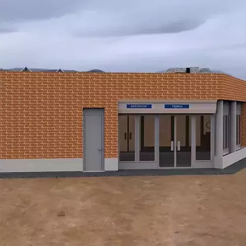Auxiliar Building 3D model 4