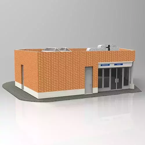 Auxiliar Building 3D model 7