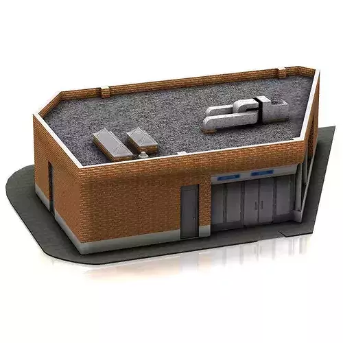Auxiliar Building 3D model 2