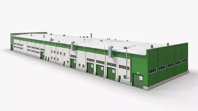 Production and Storage Building Large Scale 3D model 4