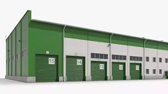 Production and Storage Building Large Scale 3D model 6